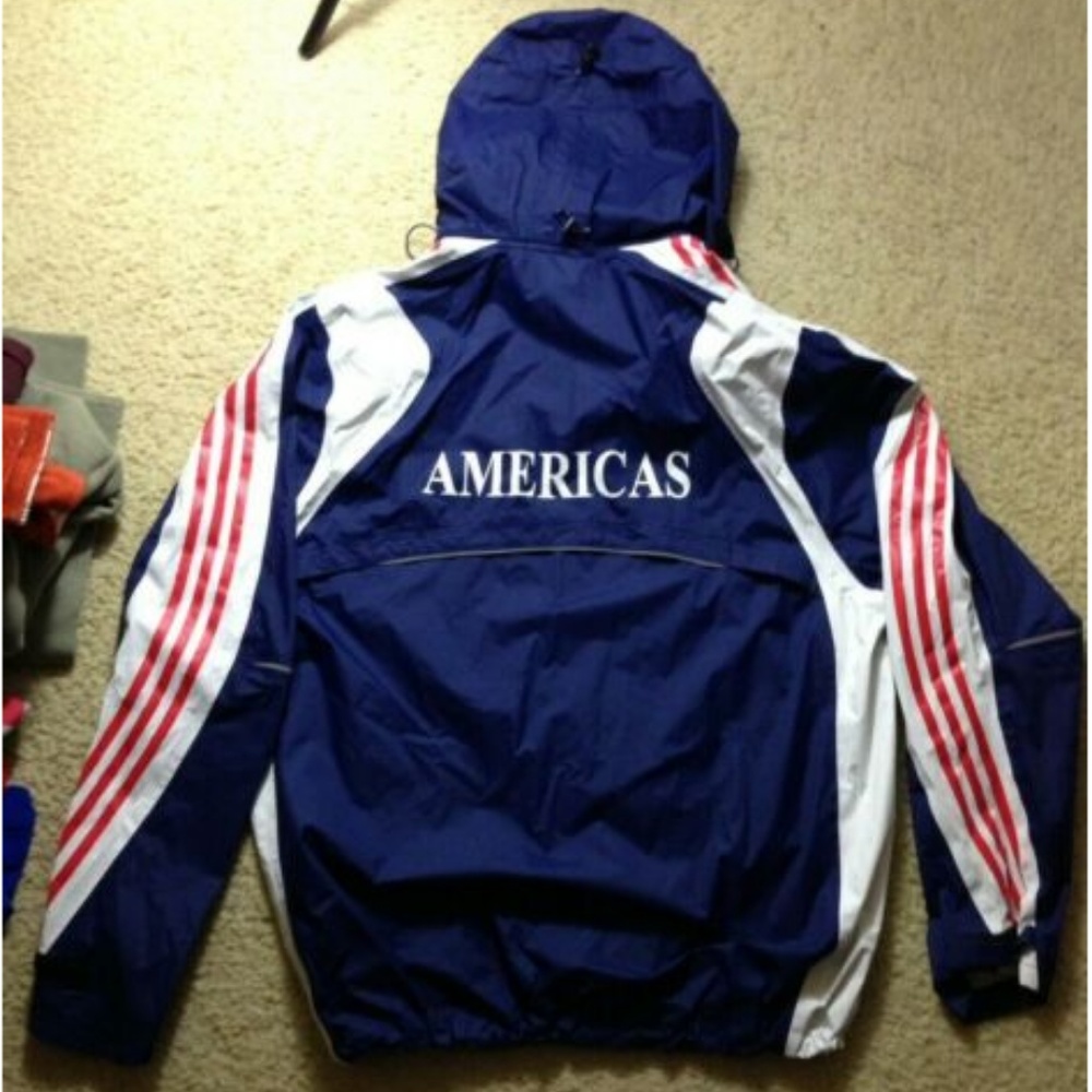 Vtg Adidas Team America Olympic Windbreaker Usa View 2